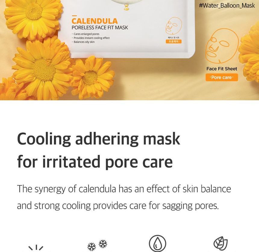 Isntree calendula poreless 2025 face fit mask