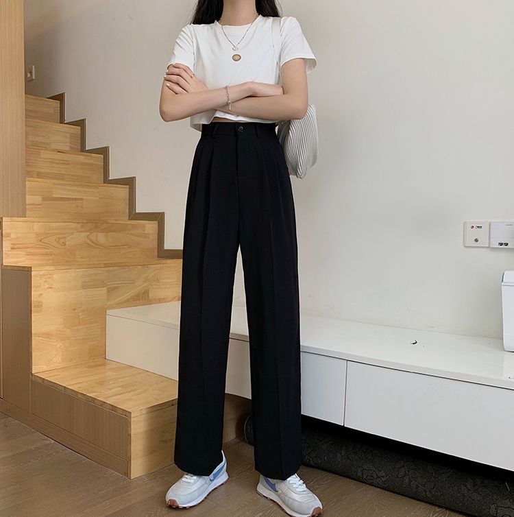High-Waist Wide-Leg Dress Pants 