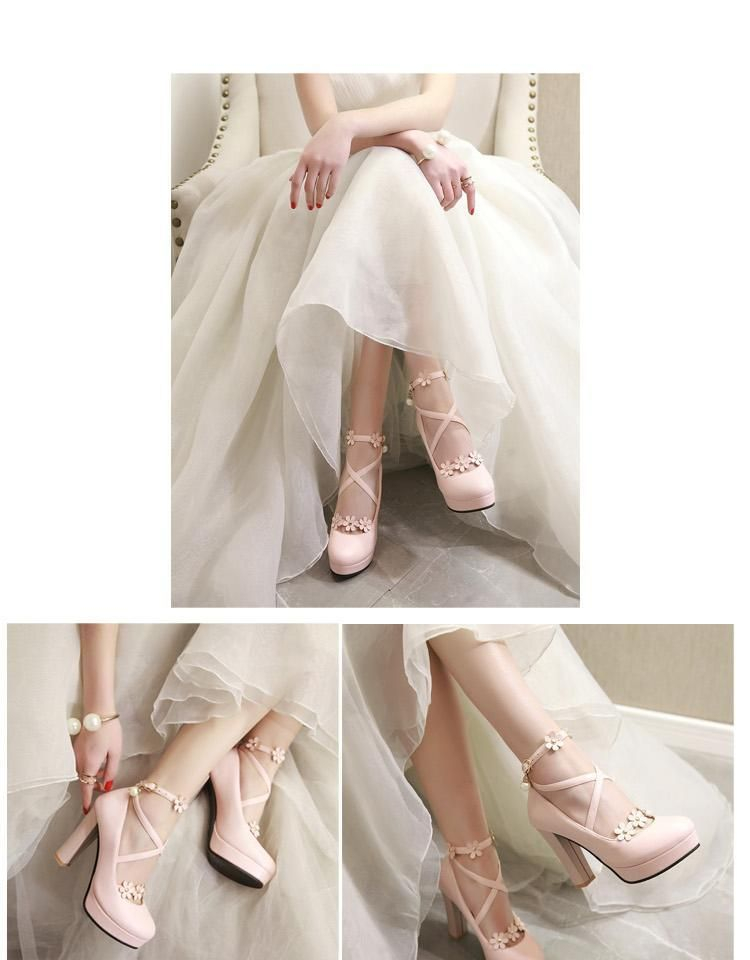 block heel platform pumps