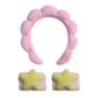 Set of 3: Plain Face Wash Headband + Cartoon Wristband