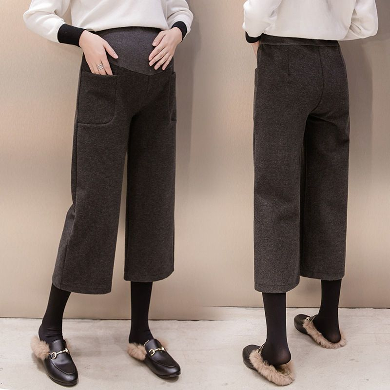 maternity wide leg cropped pants