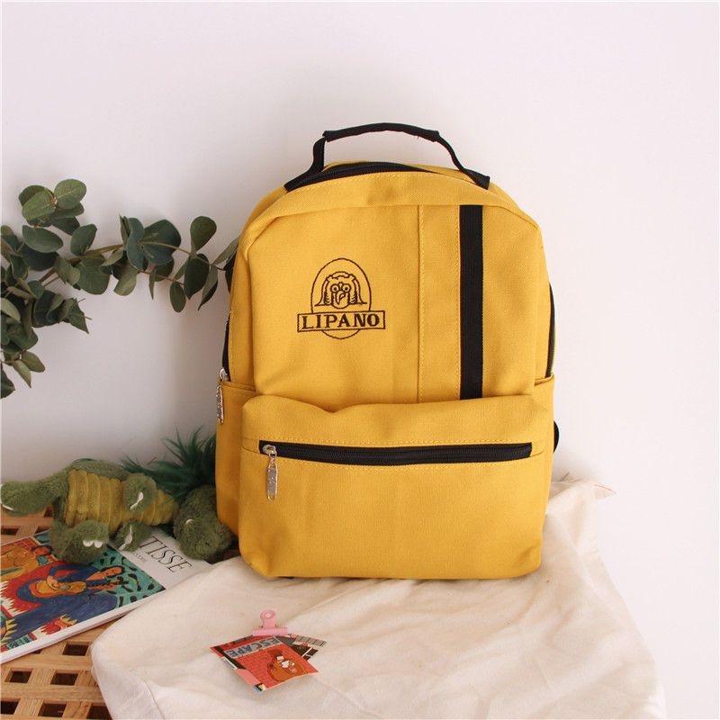 Bolso Print Canvas Backpack YesStyle