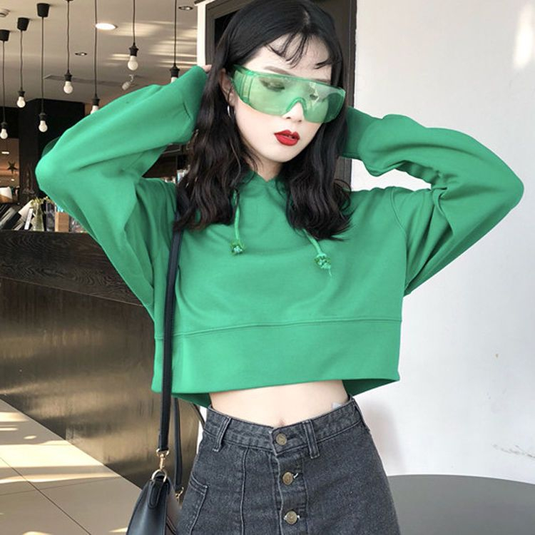 cut out cropped hoodie