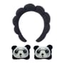 Set of 3: Plain Face Wash Headband + Cartoon Wristband