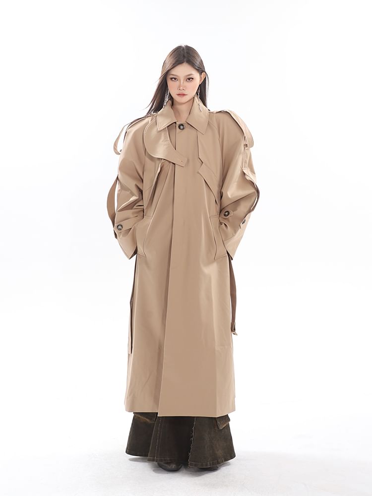 eaphi mulch way collar long trench coat