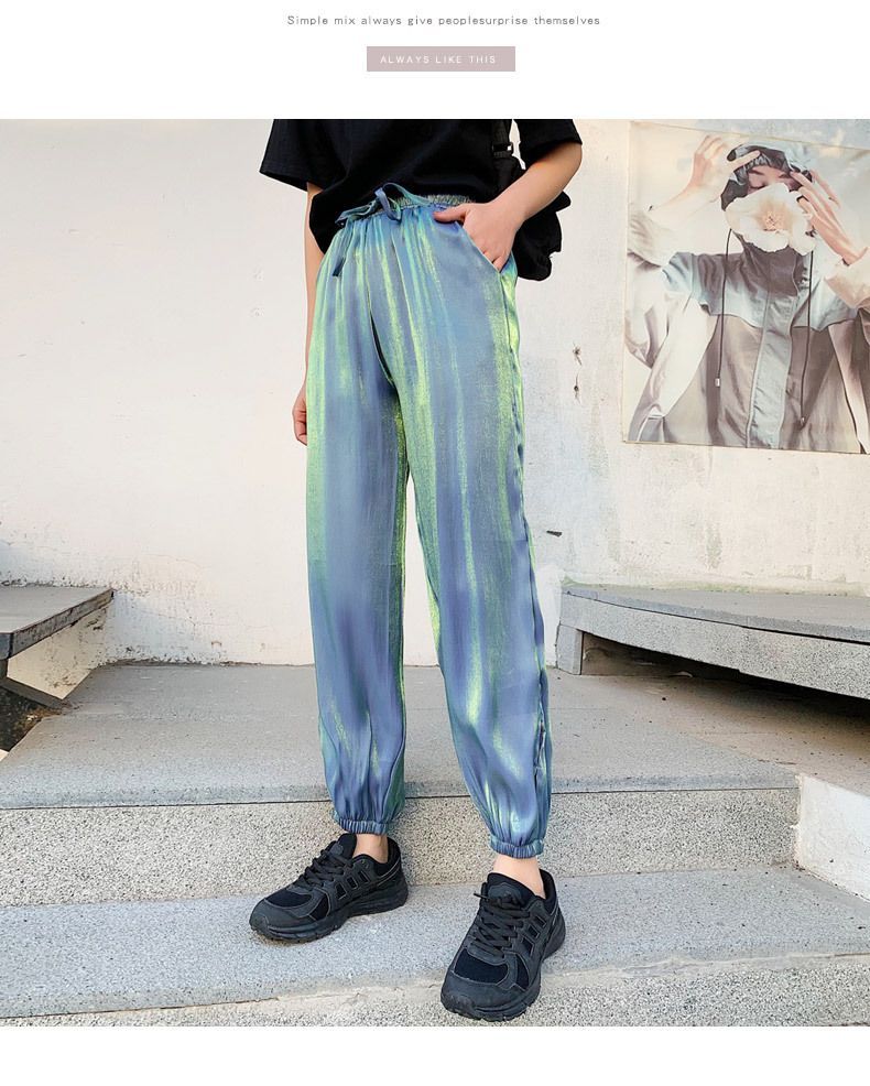 pink iridescent pants