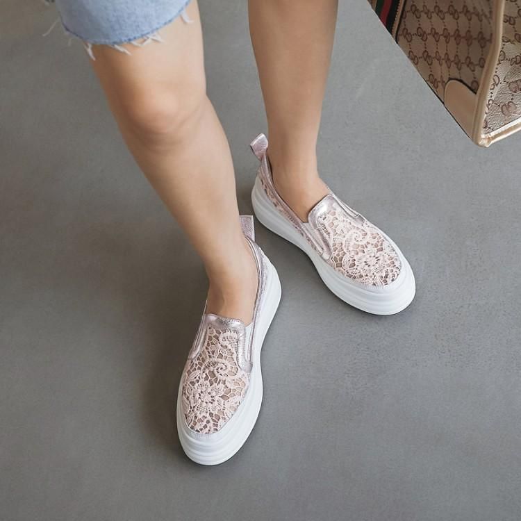 Shoes Galore Lace Platform Slip-Ons | YesStyle