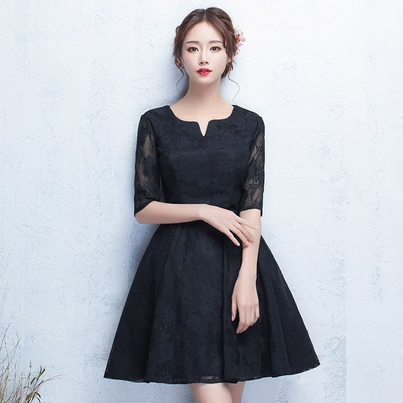 elbow sleeve cocktail dress