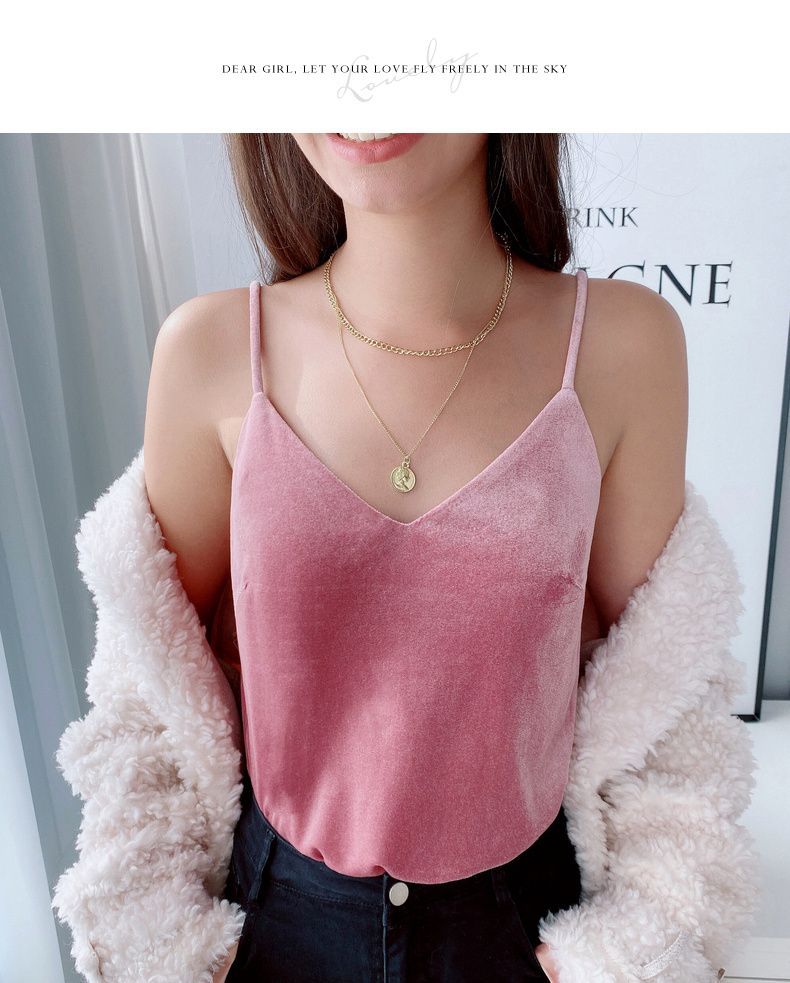 velvet spaghetti strap top