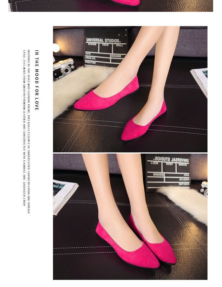 pointed velvet flats
