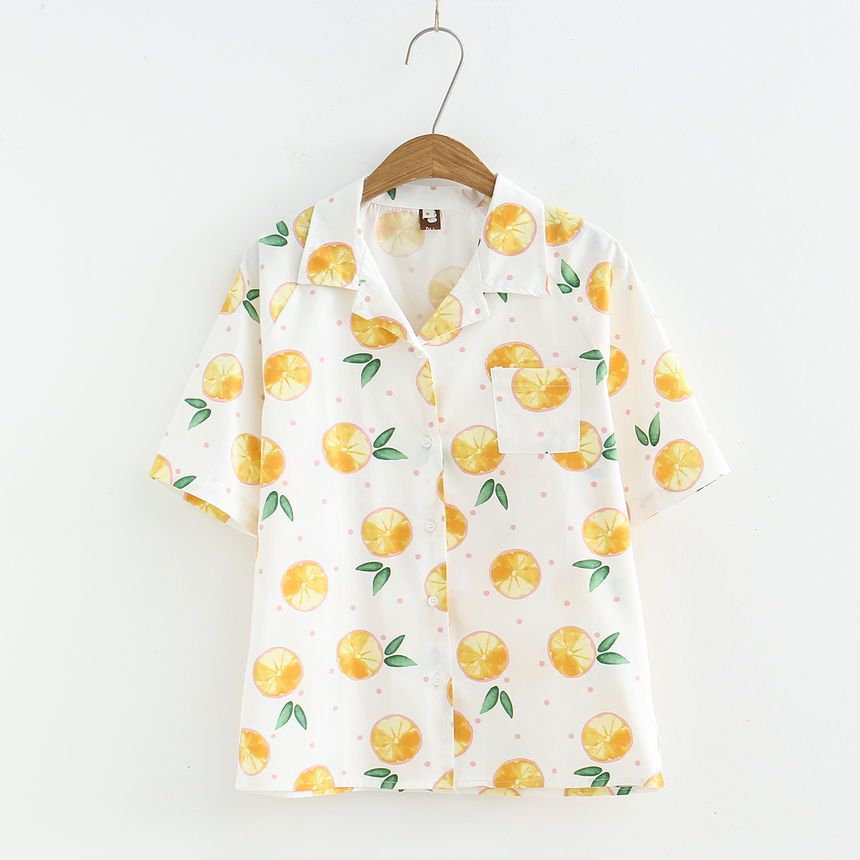 PANDAGO Fruit Print Short-Sleeve Shirt | YesStyle