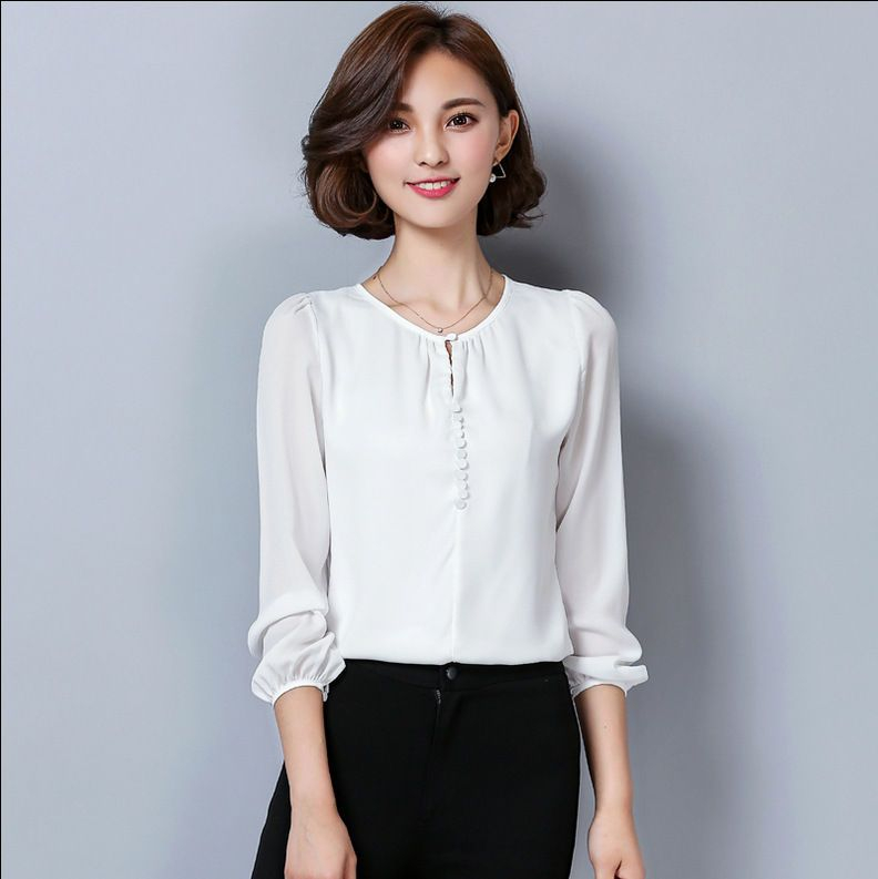 lilygirl Buttoned Chiffon Blouse | YesStyle