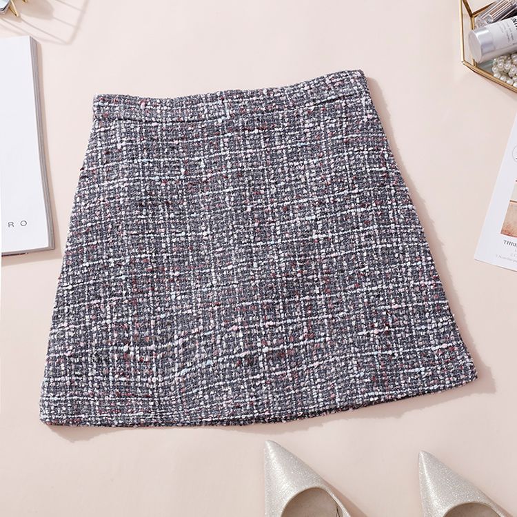 Park Avenue Beaded Tweed Wendina Knit Mini Skirt in Cream