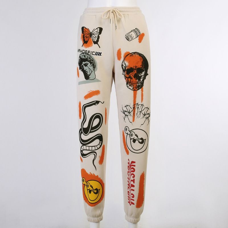 skull print joggers