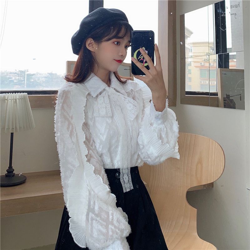 bow ruffle blouse