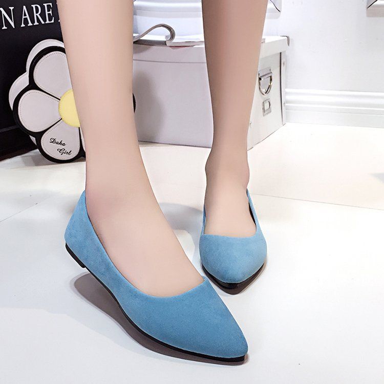 pointed velvet flats