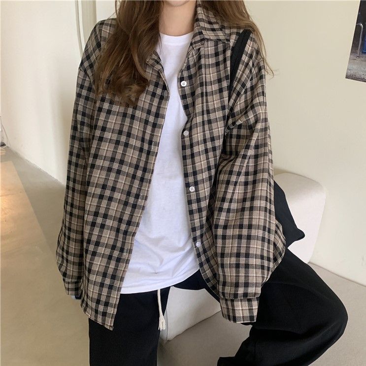 Mushini - Long-Sleeve Plaid Shirt 