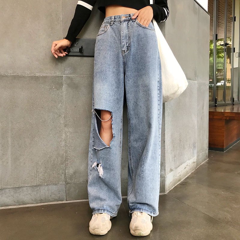 Tangan Distressed Wide-Leg Jeans | YesStyle