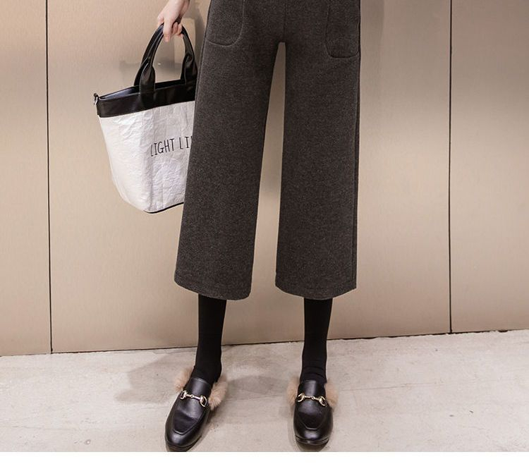 maternity wide leg cropped pants