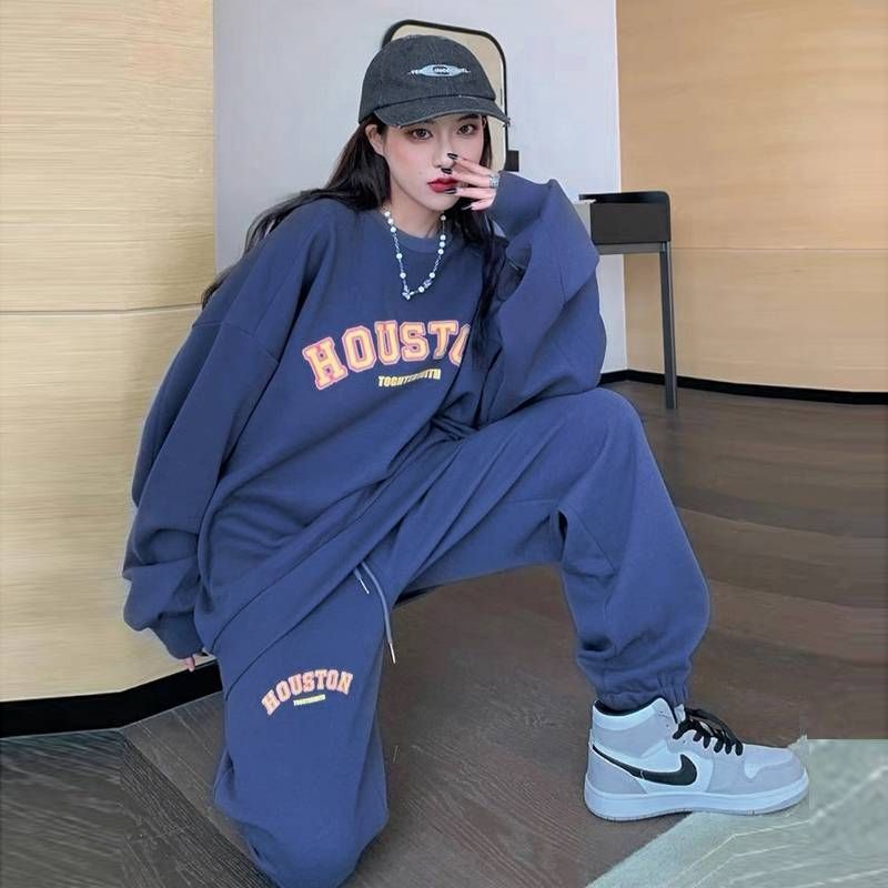 Iduna - Set: Lettering Print Sweatshirt 