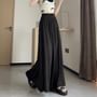 High Waist Plain Wide Leg Pants