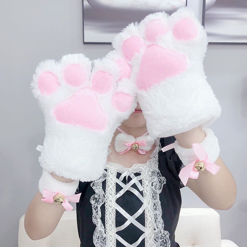 Kentekky Cosplay Cat Paw Chenille Cosplay Gloves | YesStyle