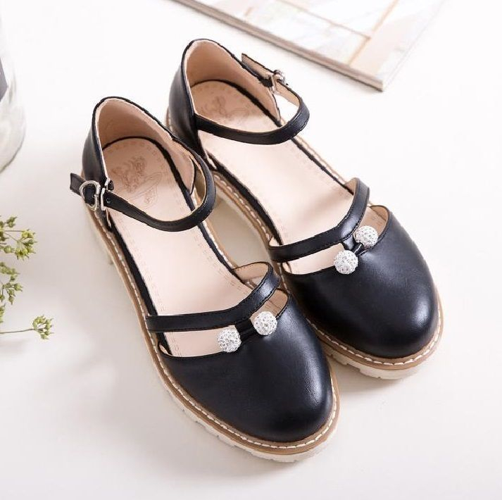 Freesia Rhinestone Block Heel Mary Jane Shoes | YesStyle