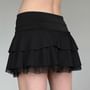 Balletcore Low Waist Bow Accent Layered Lace-Trim Mini Skirt