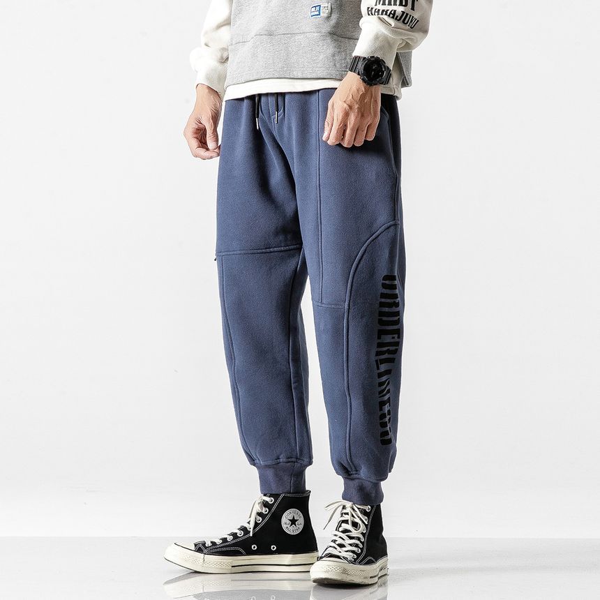 lettering fleece sweatpants