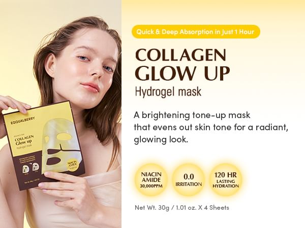 Eqqualberry collagen glow up hydrogel mask (4ea) - best price on stylekorean arabia