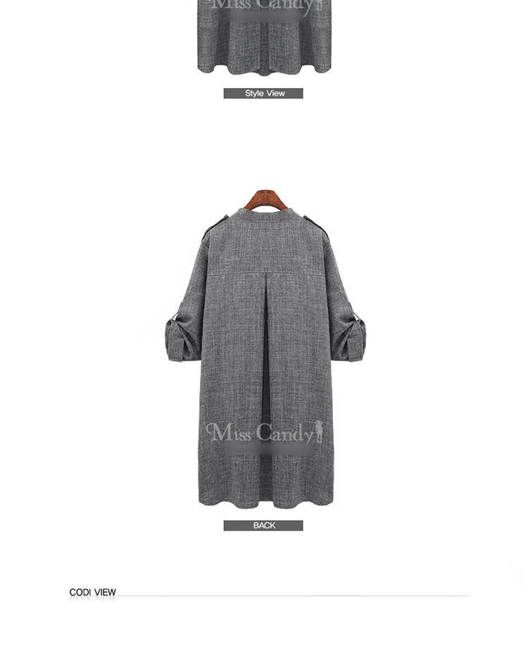 VIZZI Marled Longline Coat YesStyle