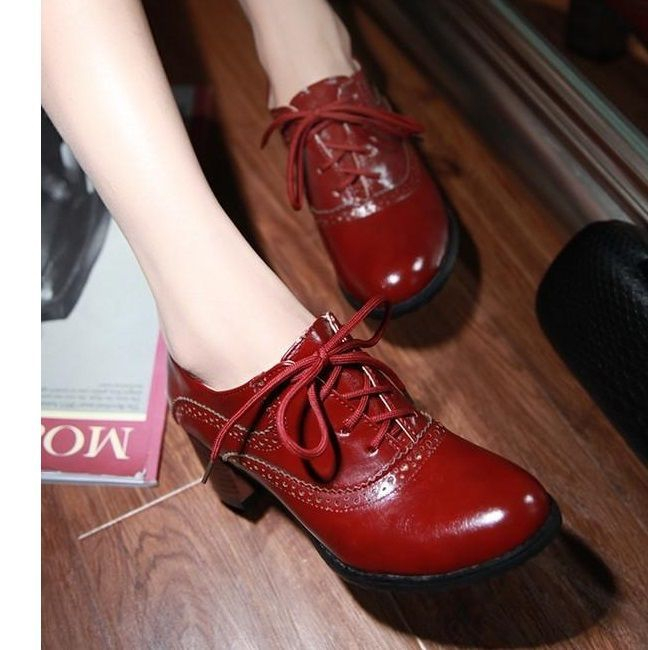 block heel lace up shoes
