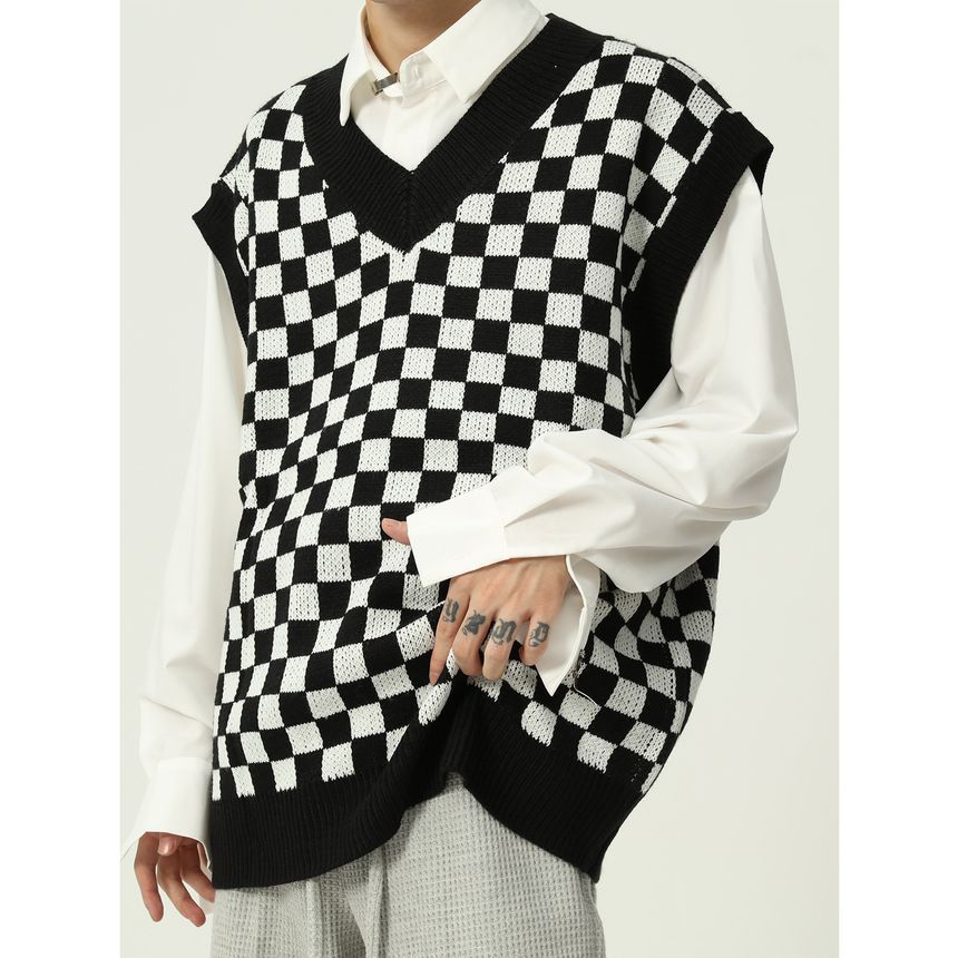checkerboard vest