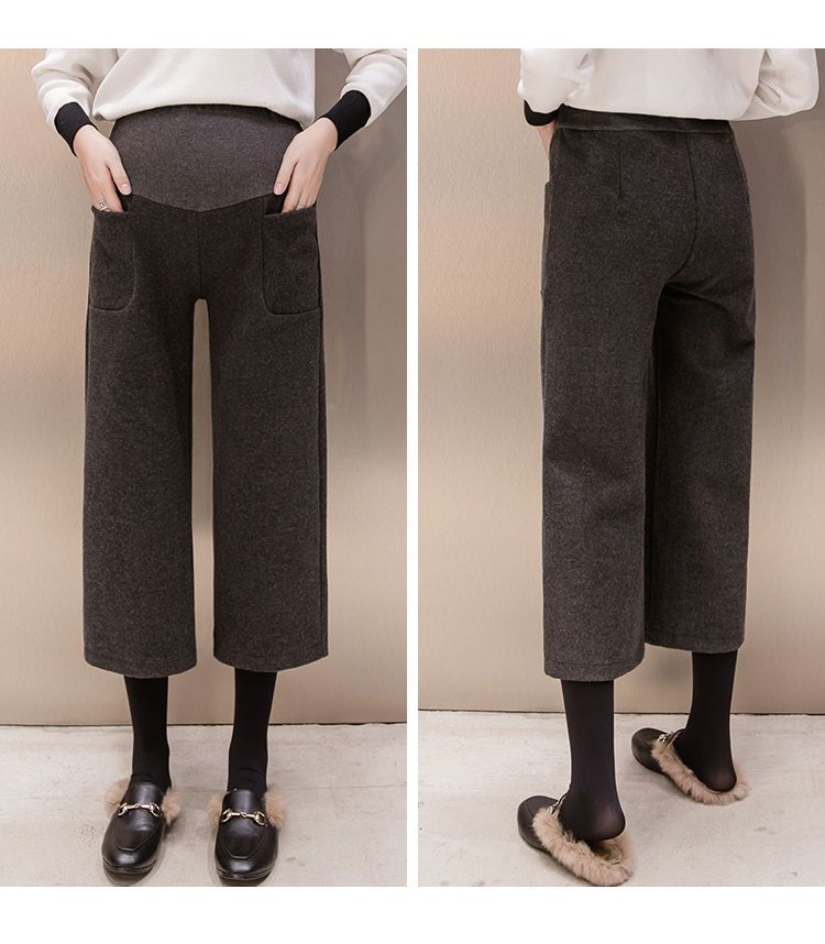 maternity wide leg cropped pants