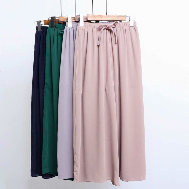 TOJI Cropped Wide-Leg Chiffon Pants | YesStyle