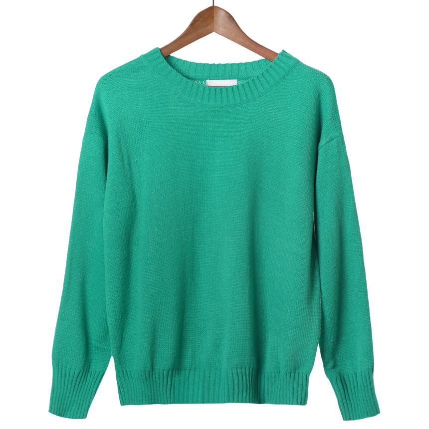 plain green sweater