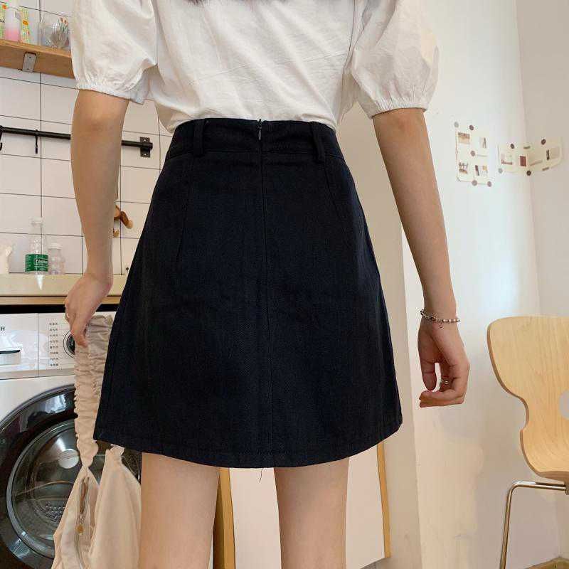 Laeron Mini A-Line Pleated Denim Skirt | YesStyle