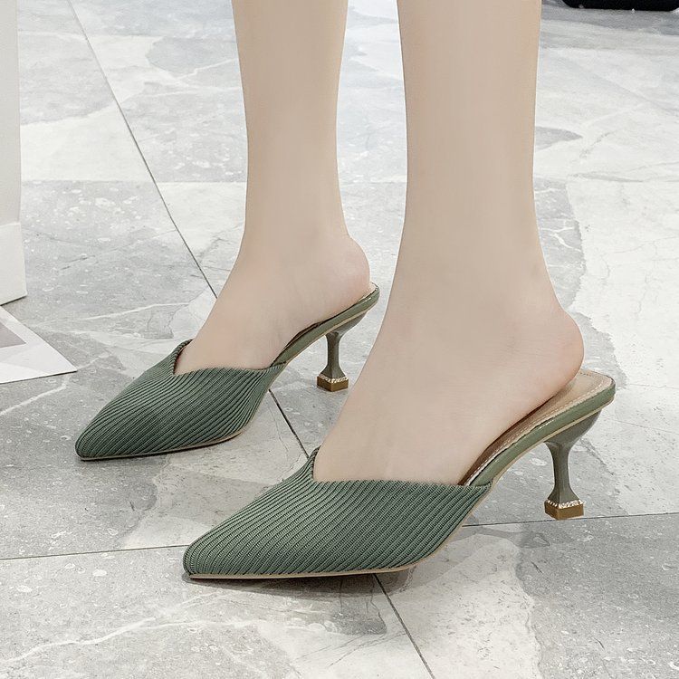 pointed kitten heel mules