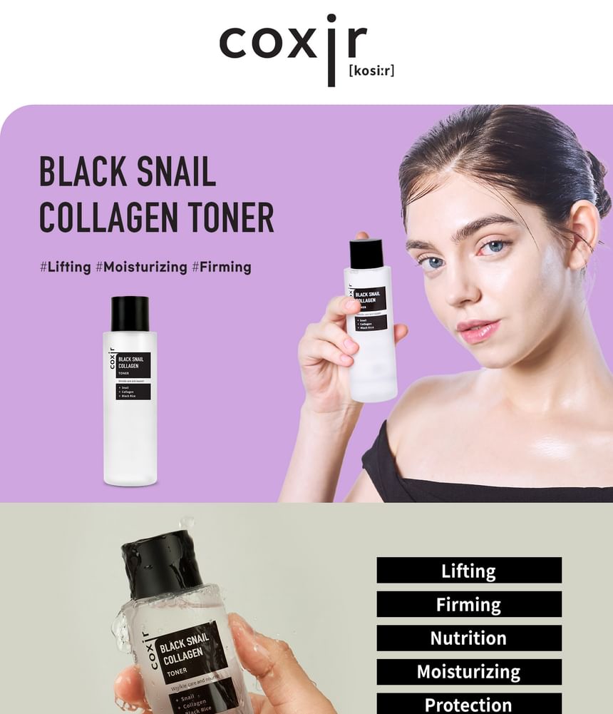 Buy Coxir Black Snail Collagen Toner X72 Bulk Box In Bulk 0616