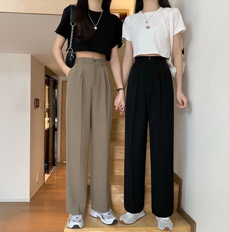 Closette - High-Waist Straight Leg Dress Pants | YesStyle