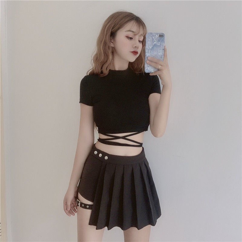 kpop half skirt