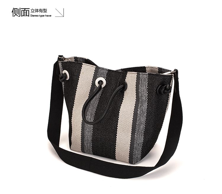 striped bucket bag