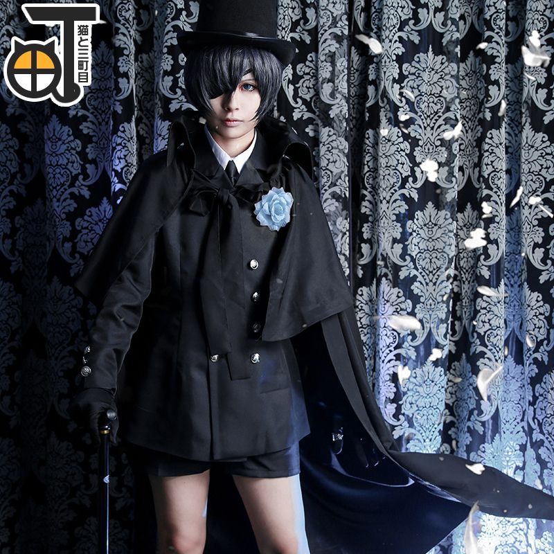 Details about   Black Butler Kuroshitsuji Ciel Phantomhive Suit with Hat Cosplay Costume  # 