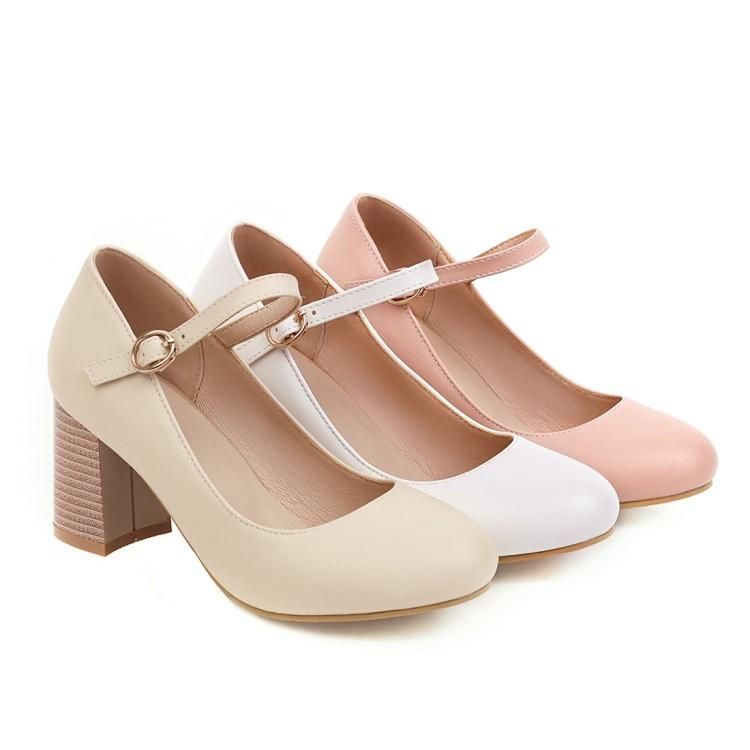 Shoes Galore Chunky-Heel Ankle-Strap Pumps | YesStyle