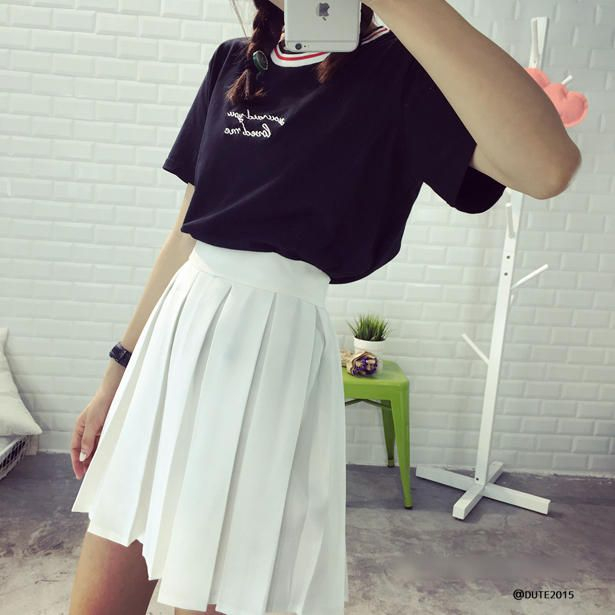 Dute High-waist Pleated Skirt | YesStyle