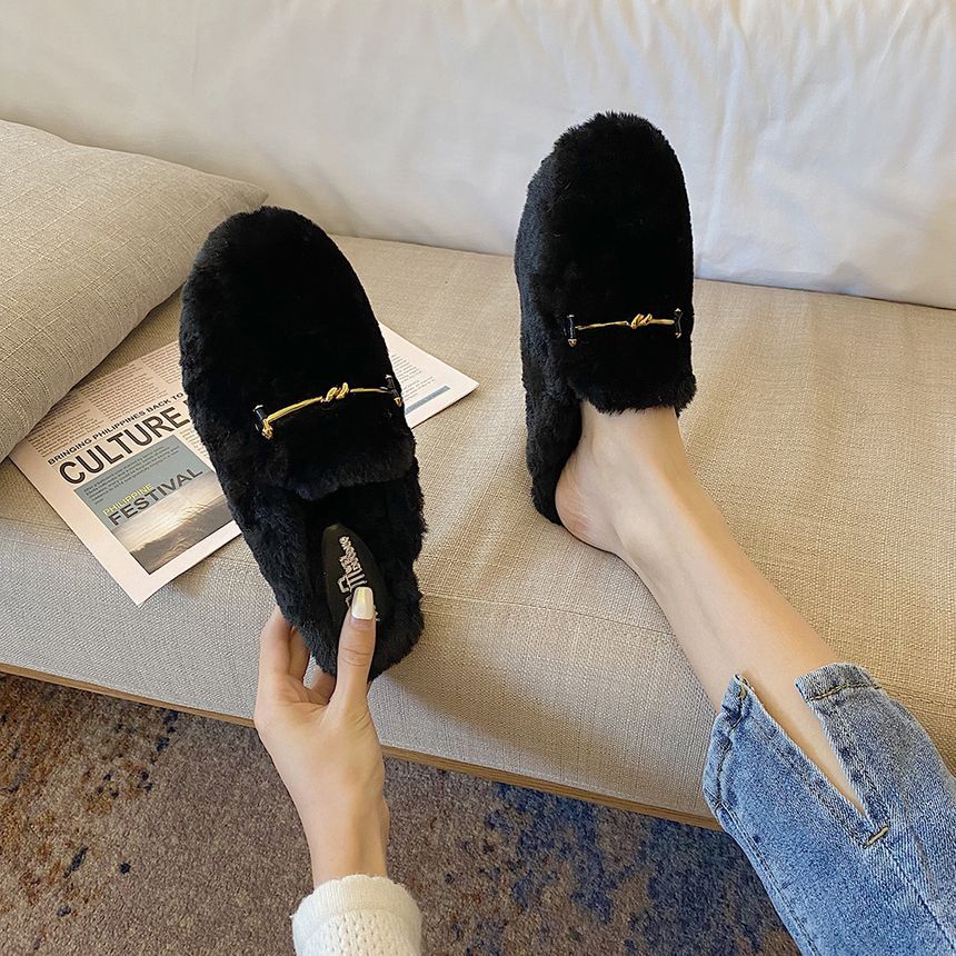 fluffy mules shoes