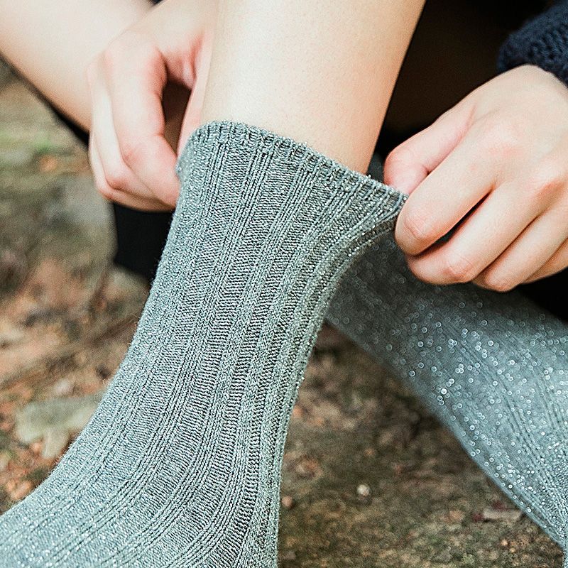 fluff muff - 亮面罗纹袜子