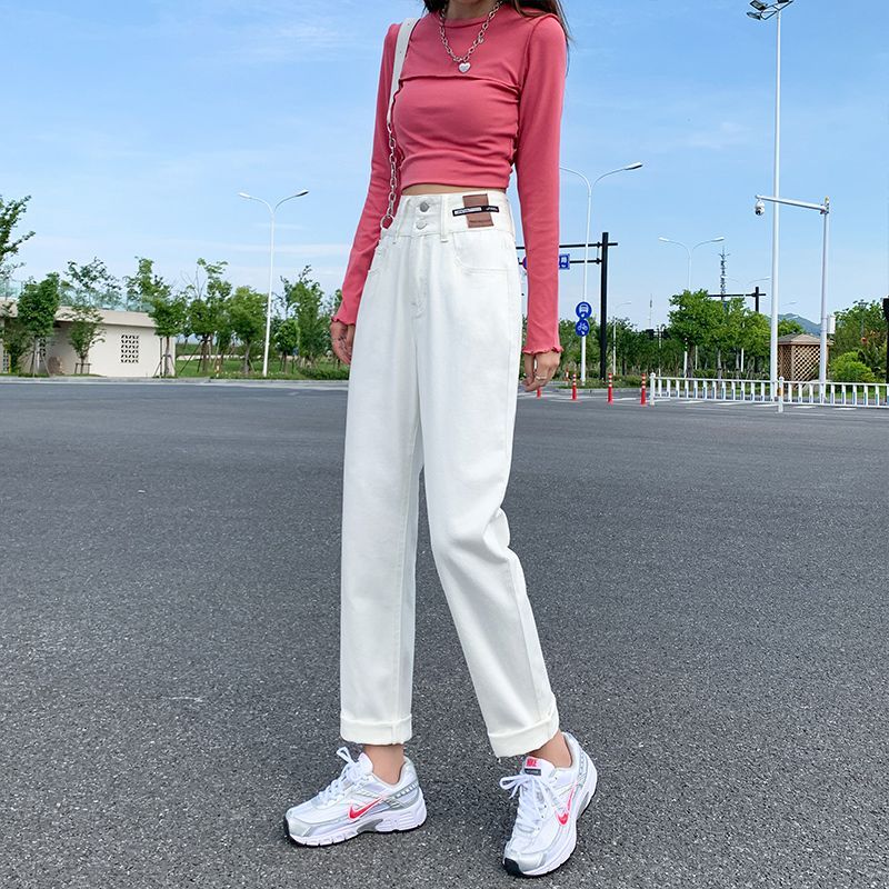 GEE58 - High-Waist Straight-Leg Jeans 