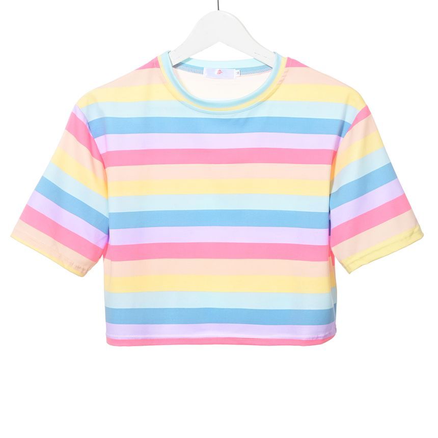 ladies rainbow stripe t shirt