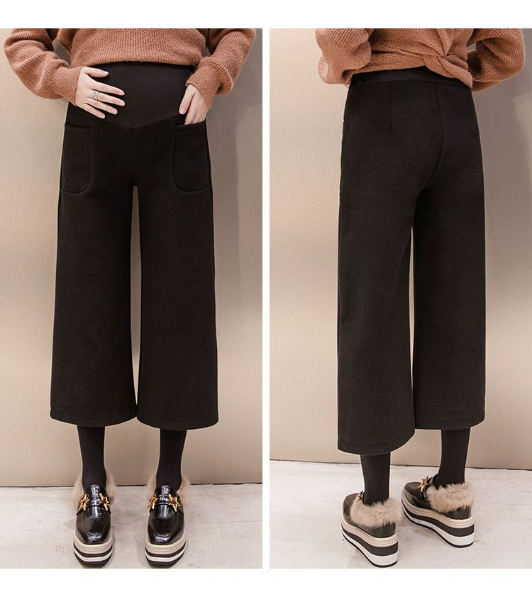 maternity wide leg cropped pants